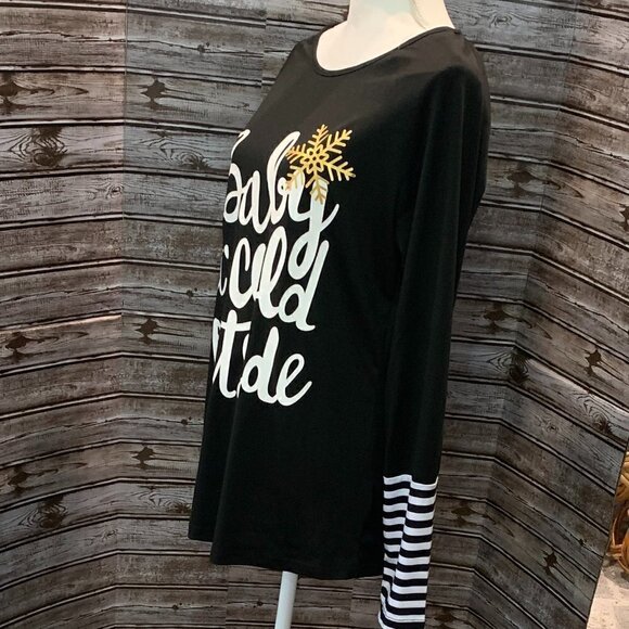 Fee ET RIT "Baby it's Cold Outside" Holiday Christmas Top NWT - Picture 5 of 5